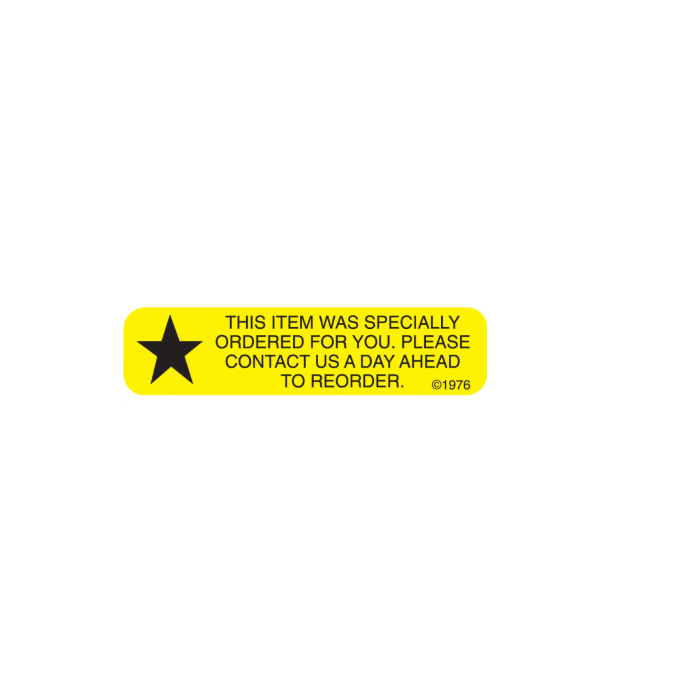 WARNING LABEL - 1-9/16 X 3/8 - THIS ITEM WAS