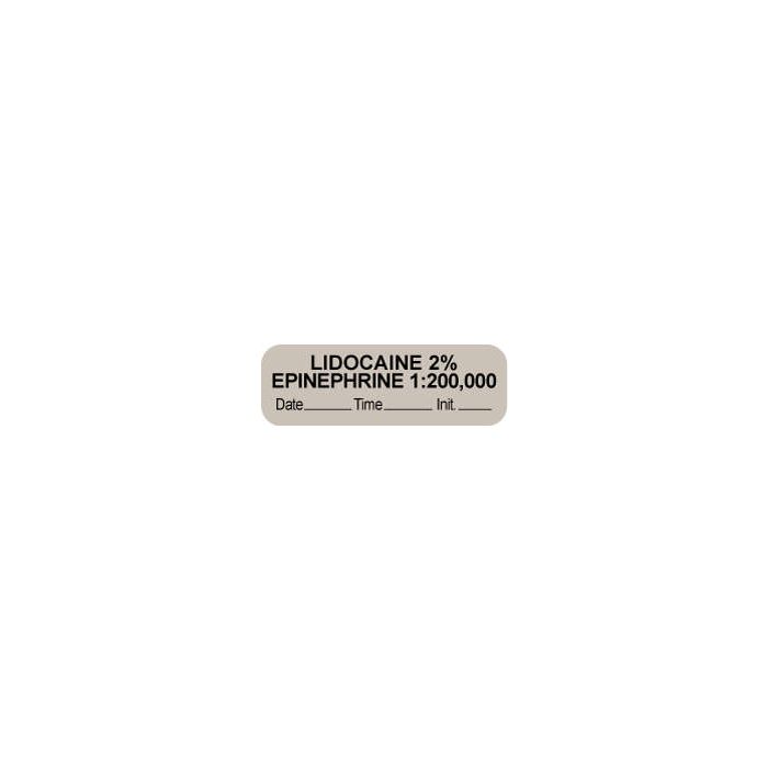 ANESTHESIA LABEL - 1-1/2 X 1/2 - LIDOCAINE 2% EPINEPHRINE 1:200,000 - 59726605