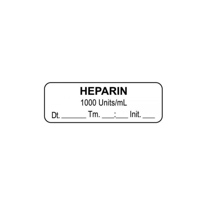 LABEL HEPARIN 1000 UNITS/ML - AP349-D