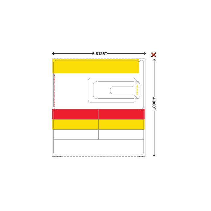 BLANK - DIE C955 - DIRECT THERMAL LABEL - W/REORDER TAB - 630 LABELS/ROLL