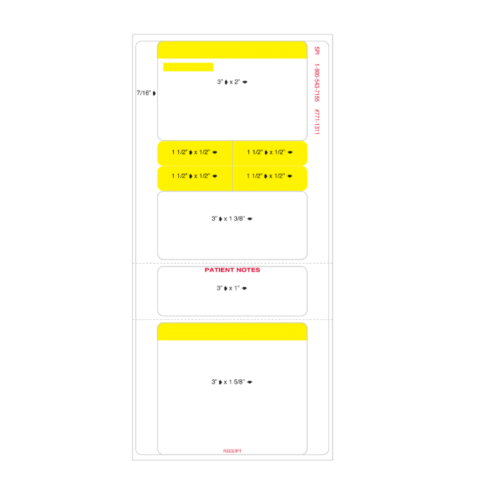 BLANK DIE 771 14771R DIRECT THERMAL LABELS