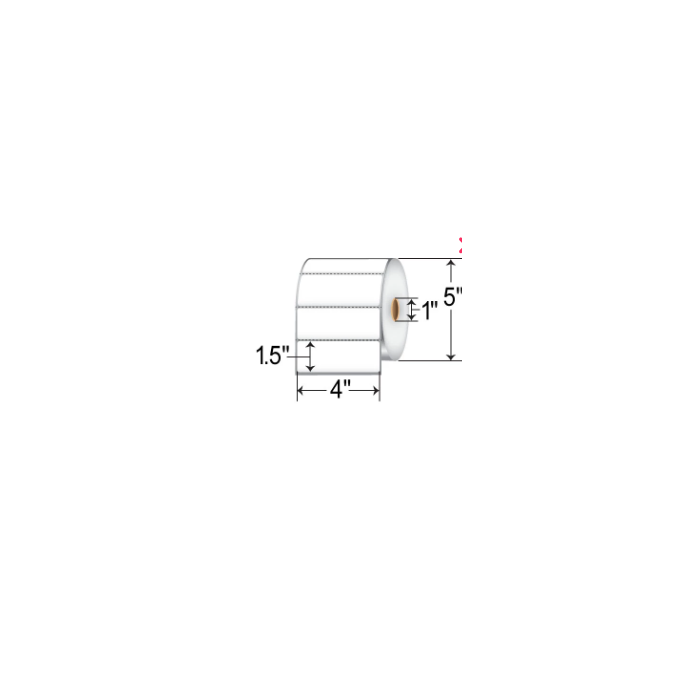 BLANK - DIRECT THERMAL LABEL - 4 X 1-1/2 - 12 ROLLS/CASE
