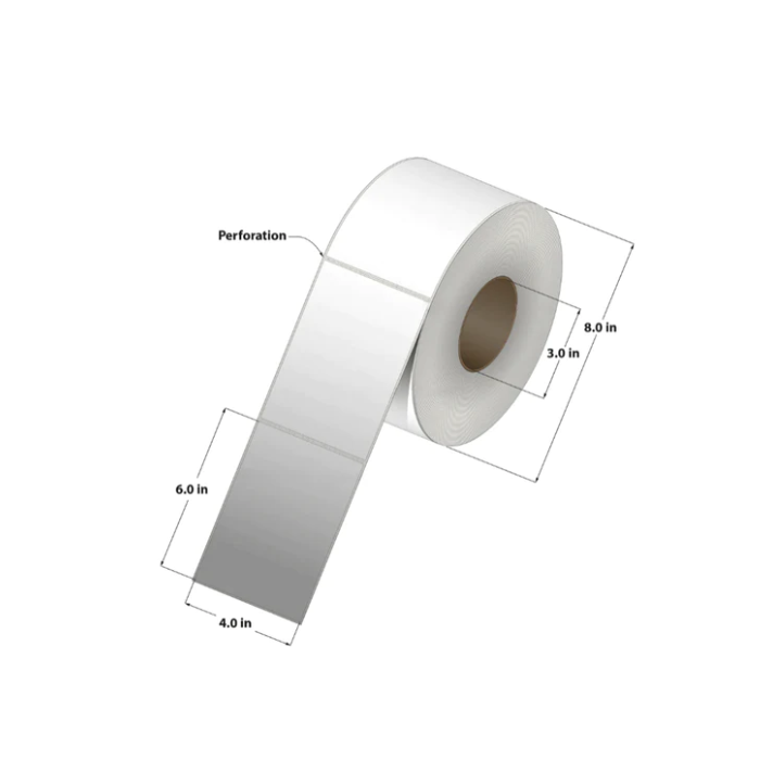 BLANK - DIRECT THERMAL LABEL - 4 X 6 - 4 ROLLS/CASE