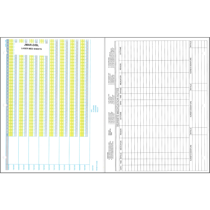 MEDSHEET - LASER - MULTI COLOR - 2000/CASE - JMAR-D/BL