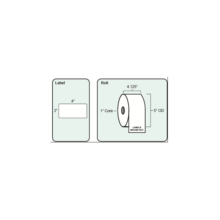 BLANK - DIRECT THERMAL LABEL - 2 X 4 - 12 ROLLS/CASE - RDT5421P