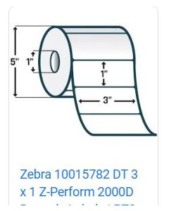 LABEL DT 3 X 1 ZEBRA Z-PERFORM 2000D - 10015782