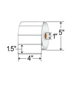 RDT4-400150-1P DIRECT THERMAL LABEL - 4 X 1-1/2 - 12 ROLLS/CASE - DT400150-1PA