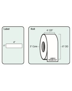 BLANK - DIRECT THERMAL LABEL - 4 X 1 - 4 ROLLS/CASE - DT41-3PA