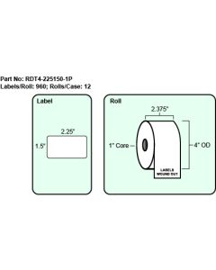 RDT4-225150-1P LABEL DIRECT THERMAL - RDT4-225150-1P