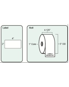 BLANK - DIRECT THERMAL LABEL - 2 X 4 - 12 ROLLS/CASE - RDT5421P