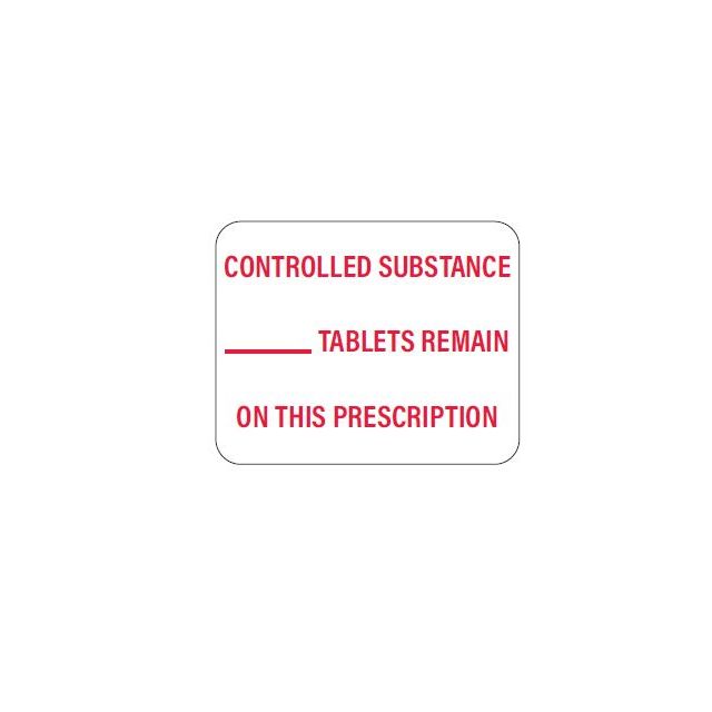 AUXILIARY LABEL 1-1/4" X 1"- CONTROLLED SUBSTANCE - 8484PM4CONTROLLED