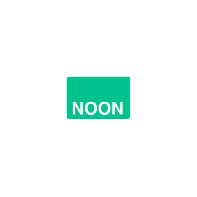 NOON REVERSE PRINT WHITE ON GREEN 125 X 1 - MT1.25NOON-GRN1C