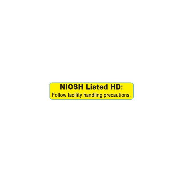 NIOSH LISTED HD WARNING LABEL 1 9/16 X 5/16 - NIOSH-HDAUX