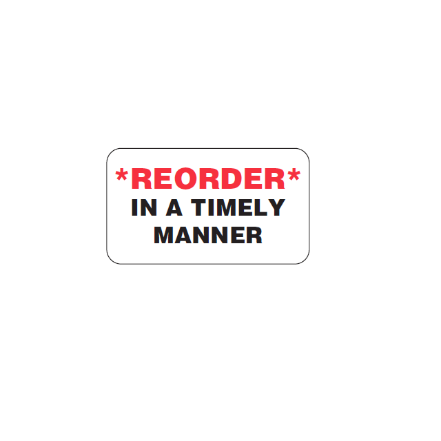 AUXILIARY LABEL - 1-3/4 X 1 - REORDER IN A TIMELY MANNER - PM9REORDER