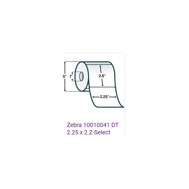 10010041 LABEL DIRECT THERMAL 225 X 25 Z-SELECT - 10010041