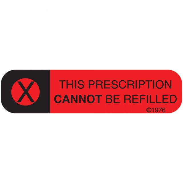 WARNING LABEL - 1-9/16 X 3/8 THIS PRESCRIPTION - 127