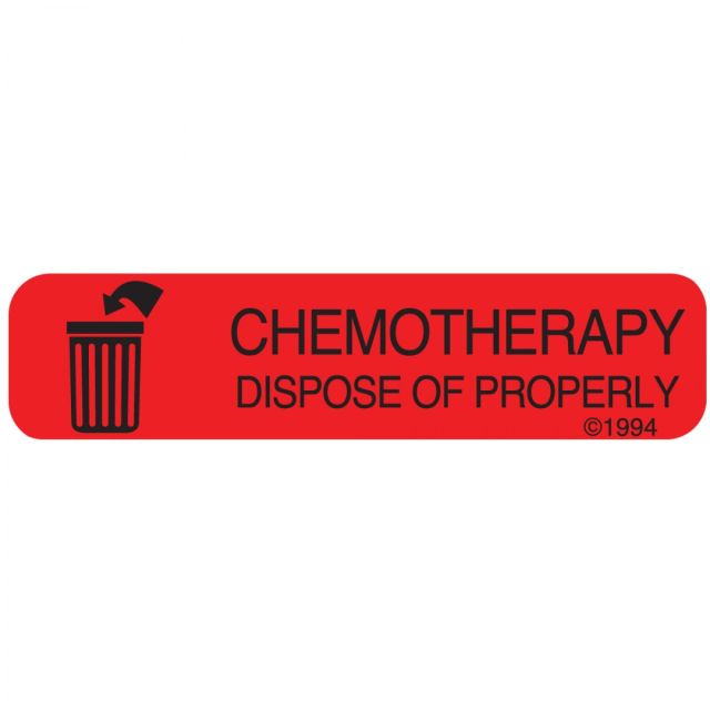 WARNING LABEL - 1-9/16 X 3/8 CHEMOTHERAPY - 1676