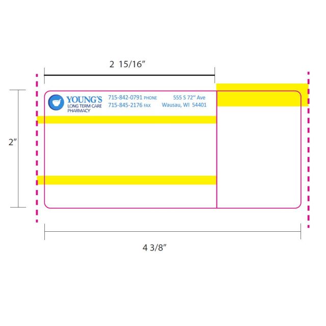 CUSTOM RM 1151 DIRECT THERMAL LABELS - YOUNGS-DT-J