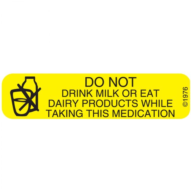 WARNING LABEL 1-9/16 X 3/8 DO NOT DRINK MILK - 174