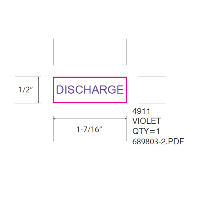 SELF-INKING STAMP, 9/16 x 1-1/2, DISCHARGE - P4911DISCHARGE