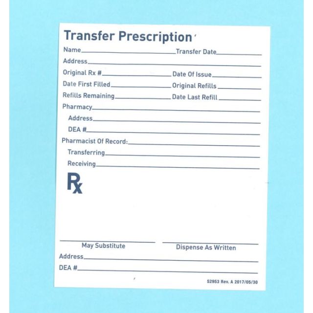 52953 RX TRANSFER FORMS - AP52953