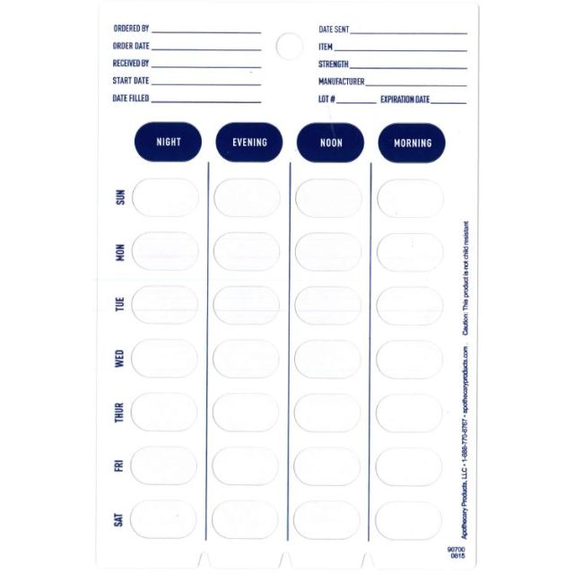 90700 UNIT DOSE COLD SEAL 28 WEEKLY CARD - AP90700