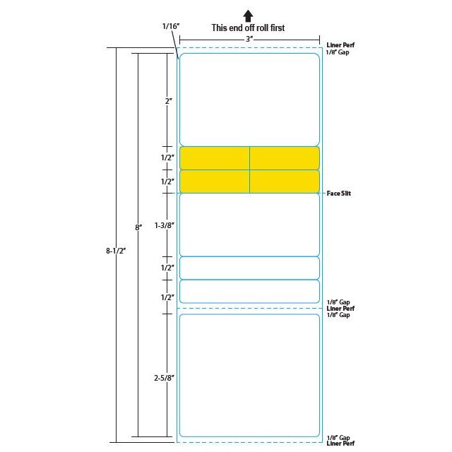 BLANK J DIRECT THERMAL LABEL WITH HIGHLIGHT - BLANK STYLEJ-HLP