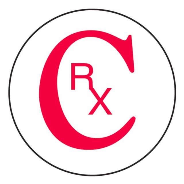 3/4 CIRCLE - WHITE/RED CRX LABEL - 1000/ROLL - CR.75-CRX