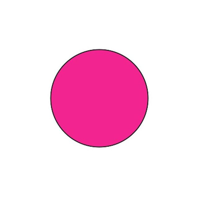 3/4 CIRCLE HIGH-VISIBILITY PINK FLOOD COATED LABEL - 1000/ROLL - CR.75-PINK