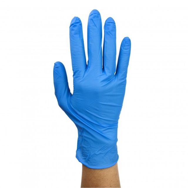 SAFE-TOUCH BLUE NITRILE EXAM GLOVES - SMALL - 100/BOX - DX2511