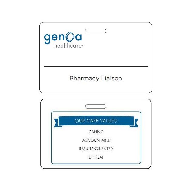 CUSTOM GENOA HEALTHCARE BLANK PHARMACY LIAISON NAME BADGE - GH-NB-PL