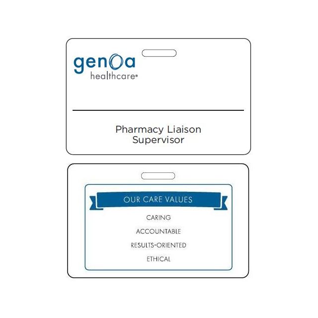 CUSTOM GENOA HEALTHCARE BLANK PHARMACY LIAISON SUPERVISOR NAME BADGE - GH-NB-PLS