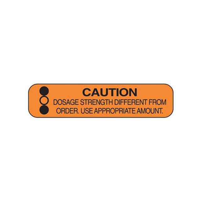 WARNING LABEL 1-9/16 X 3/8 CAUTION DOSAGE - H2050