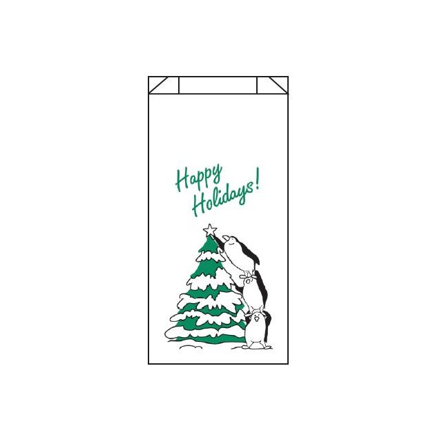 5"X2"X10" HAPPY HOLIDAYS WITH PEGUINS - HAPHOLP5210