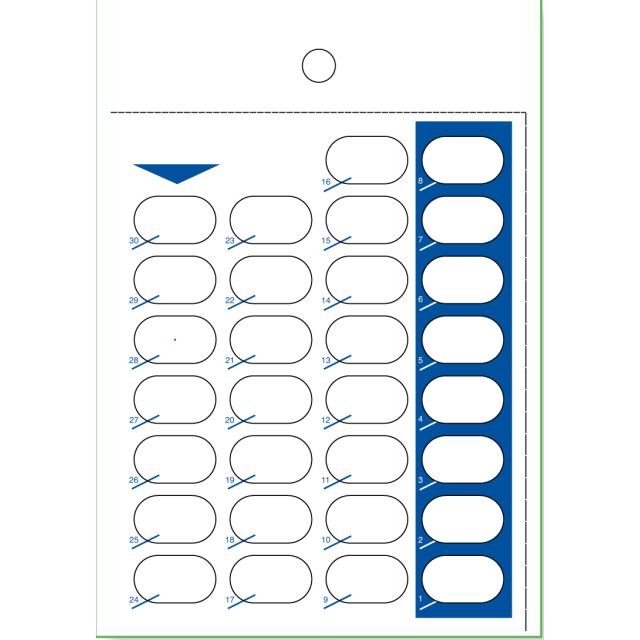 300-13 30 DAY SELECT SEAL HEAT SEAL COUNTDOWN CARD - J300-13