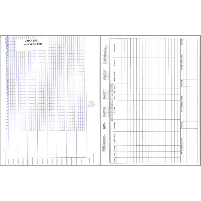 BLUE INK LASER MEDSHEET - 2000/CASE - JMAR-D/AL