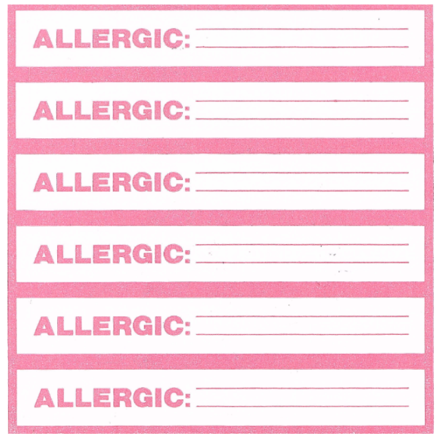 NC3P LABEL ALLERGIC - JN3