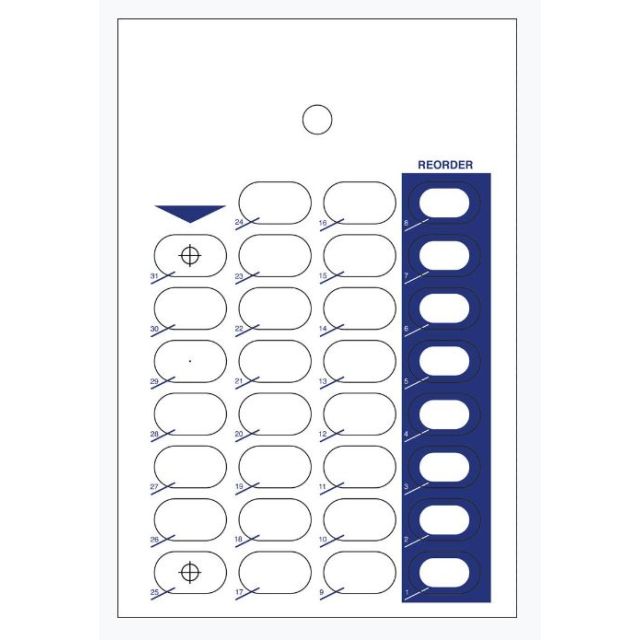 31 DOSE HEAT COUNTDOWN CARD - BLUE - 500/CASE - MOT-130-25-J