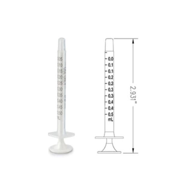 5ML CLEAR ORAL DISPENSER WHITE PLUNGER-TSP ONLY 100/PACK - ORAL41-.5ML