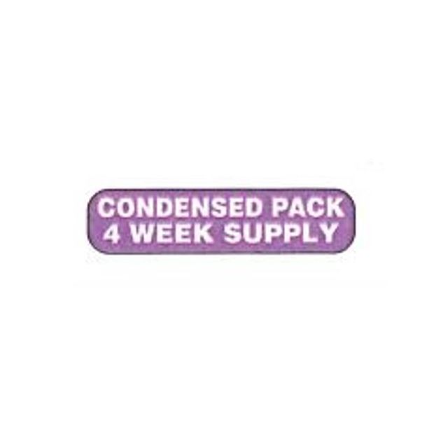 WARNING LABEL 1-9/16 X 3/8 - CONDENSED PACK 4 WEEK SUPPLY - P-CONDENSED4