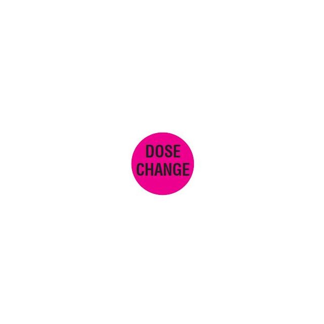 WARNING LABEL 3/4 CIRCLE - DOSE CHANGE - P-DOSE