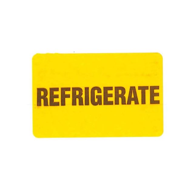 WARNING LABEL - 2-3/4 X 1-3/4 - REFRIGERATE - P-REFRIGERATE