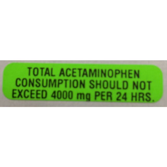 WARNING LABEL - 1-9/16 X 3/8  TOTAL ACETAMINOPHEN 4000MG - P-TOTAL