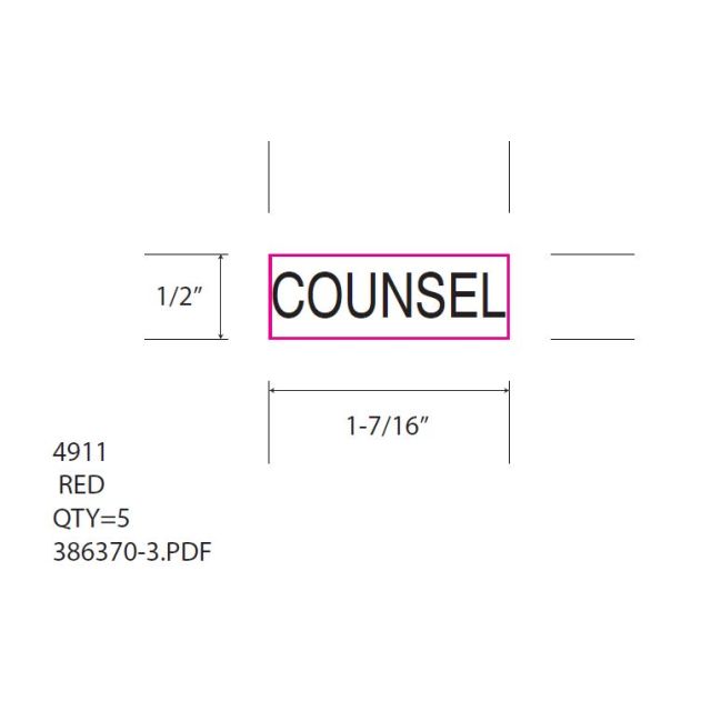 SELF-INKING STAMP, 9/16 x 1-1/2, COUNSEL - P4911COUNSEL