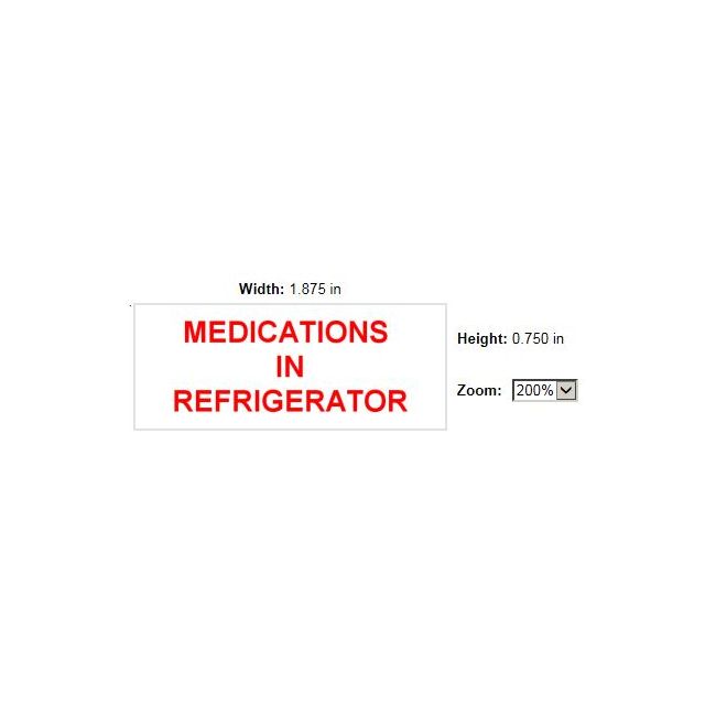 SELF-INKING STAMP, 3/4 x 1-7/8, MEDICATIONS IN REFRIGERATOR - P4912MEDREFRG