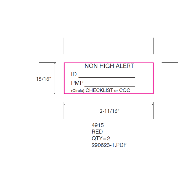 SELF-INKING STAMP, 1 x 2-3/4, NON HIGH ALERT - P4915NOHIALERT2