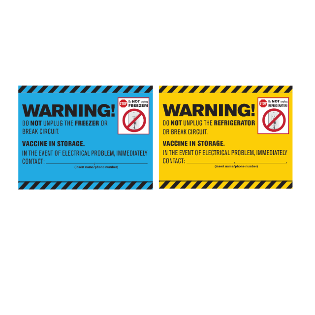 WARNING LABEL FOR VACCINE - COLD STORAGE LABEL SET - RX-VAC-STORAGE