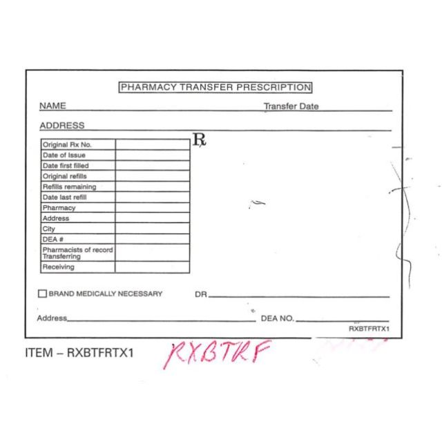 PHARMACY TRANSFER - RXBTRF