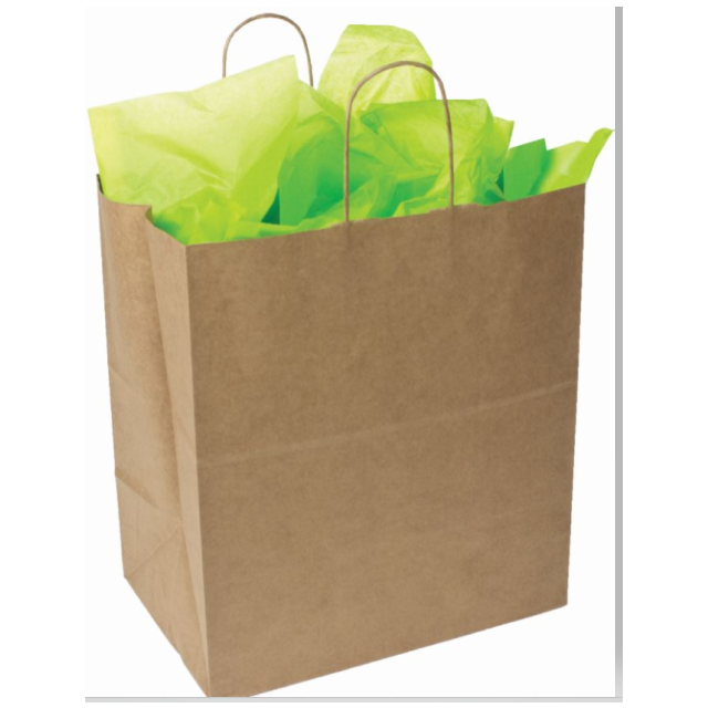 5-1/2X3-1/4X8-3/8 PRIME NATURAL KRAFT HANDLE SHOPPING BAGS - SH-PRNK