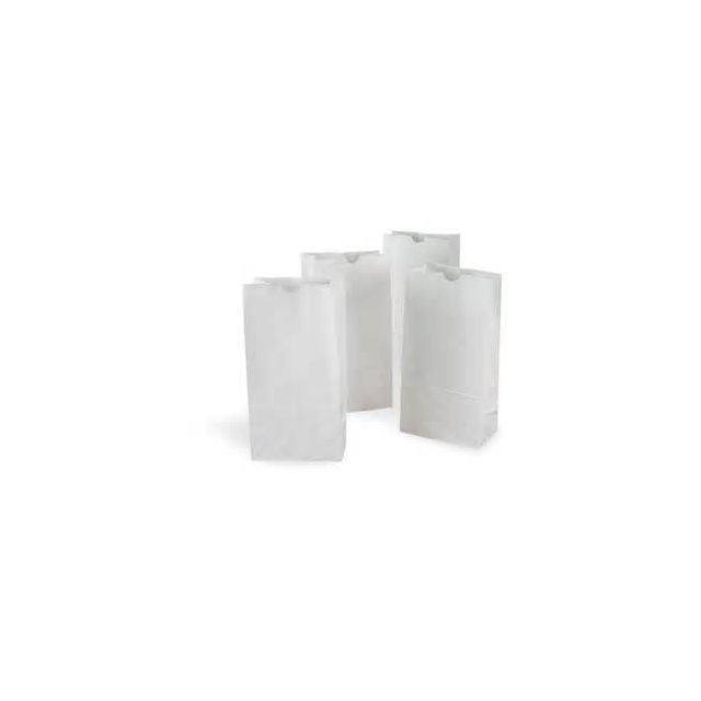 WHITE FLAT BOTTOM PAPER BAG 12 x 7 x 17, 1/6 BARREL - WSQJ16